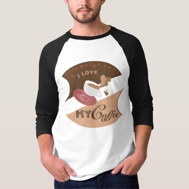 I Liebe Mein Kaffee Retro Java T-Shirt (Vorderseite)
