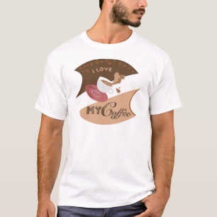 I Liebe Mein Kaffee Retro Java T-Shirt