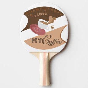 I Liebe Mein Kaffee Retro Java Tischtennis Schläger