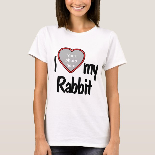 I Liebe Mein Kaninchen - Niedliches Rotes Herz ges T-Shirt (Vorderseite)