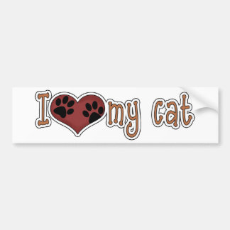 I Liebe mein Katze *Bumper Sticker* Autoaufkleber
