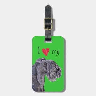 I Liebe mein Kerry-Blau-Terrier Gepäckanhänger