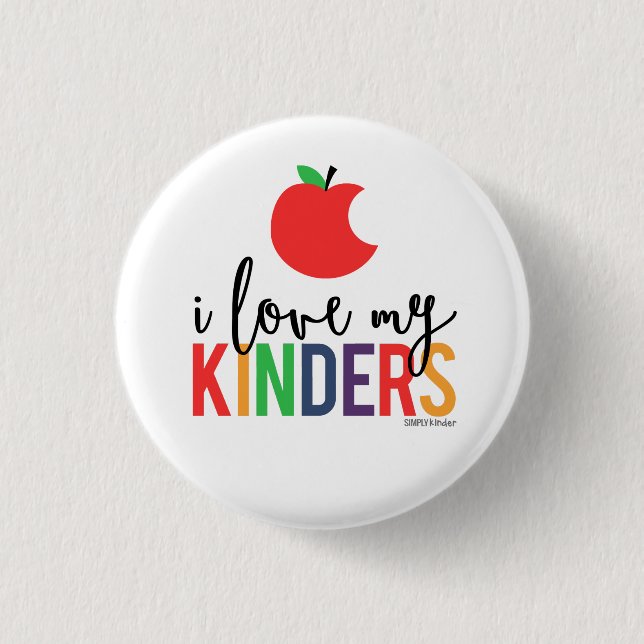 I Liebe mein Kinders - Apples kleiner Knopf Button (Vorderseite)
