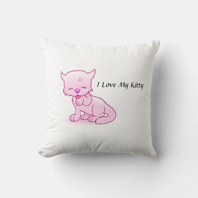 I Liebe mein Kittythrow-Kissen Kissen (Vorderseite)