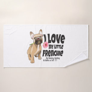 I Liebe mein kleiner französischer Bulldogge Badehandtuch