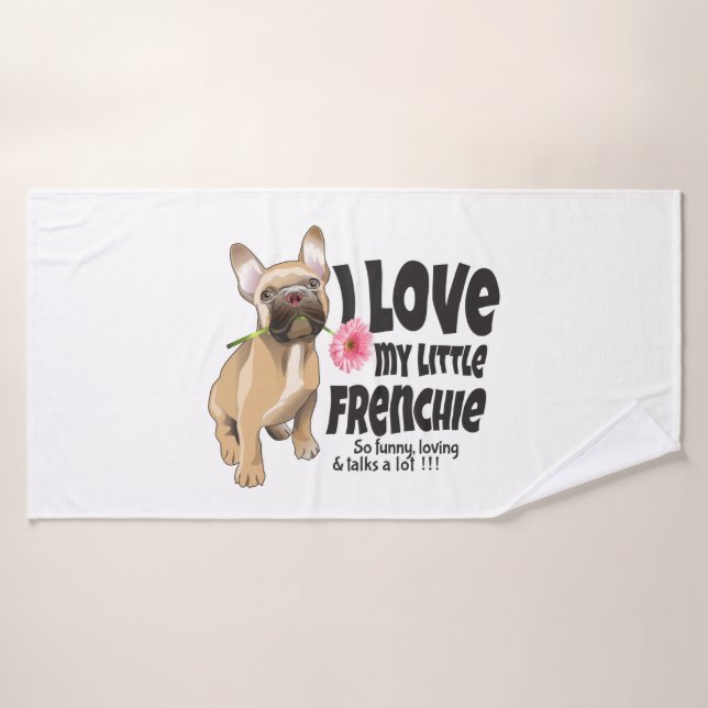 I Liebe mein kleiner französischer Bulldogge Badehandtuch (Badehandtuch)