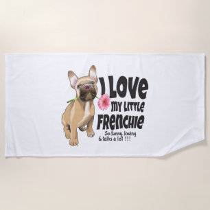 I Liebe mein kleiner französischer Bulldogge Strandtuch