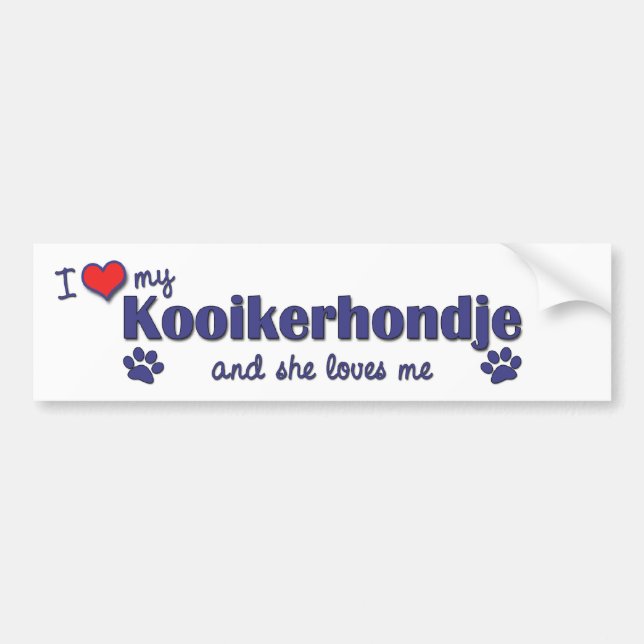 I Liebe mein Kooikerhondje (weiblicher Hund) Autoaufkleber (Vorne)