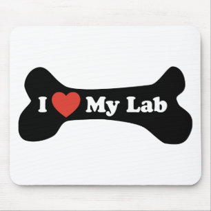 I Liebe mein Labrador - Hundeknochen Mousepad