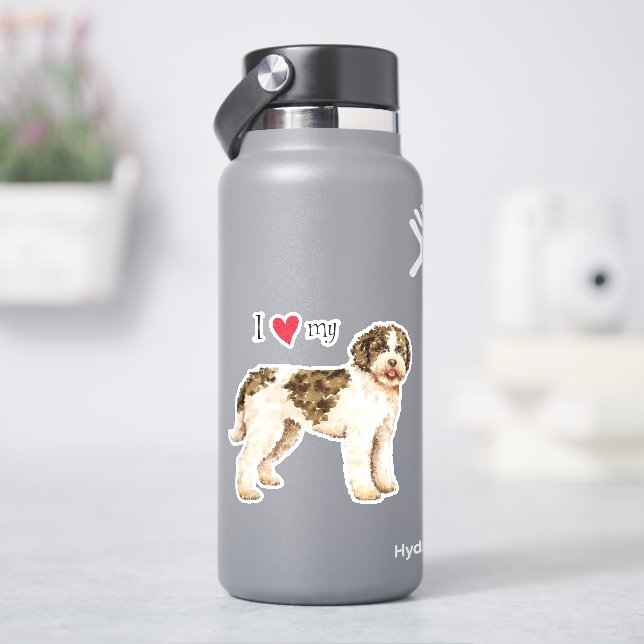 I Liebe mein Lagotto Romagnolo Vinyl Sticker (HydroFlask)