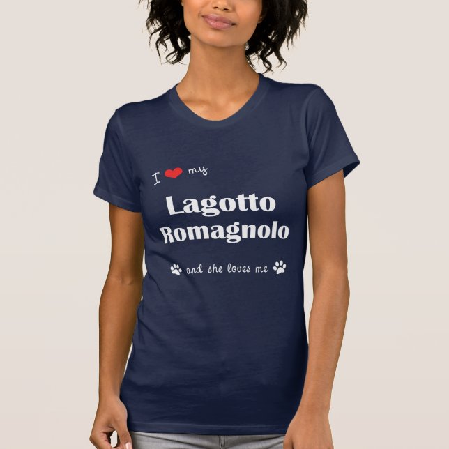 I Liebe mein Lagotto Romagnolo (weiblicher Hund) T-Shirt (Vorderseite)