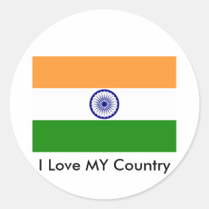 I Liebe MEIN LAND Indien Runder Aufkleber