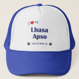I Liebe mein Lhasa Apso (männlicher Hund) Truckerkappe