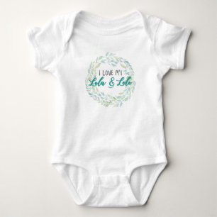 I Liebe mein Lola u. Lolo Wreath Baby Strampler