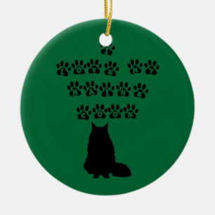 I Liebe mein Maine-Waschbär--Schwarzer Text Keramik Ornament