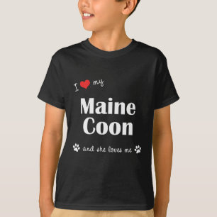 I Liebe mein Maine-Waschbär (weibliche Katze) T-Shirt