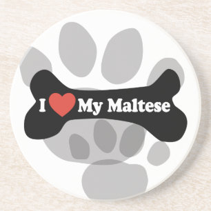 I Liebe mein maltesisches - Hundeknochen Getränkeuntersetzer