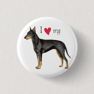 I Liebe mein Manchester-Terrier Button