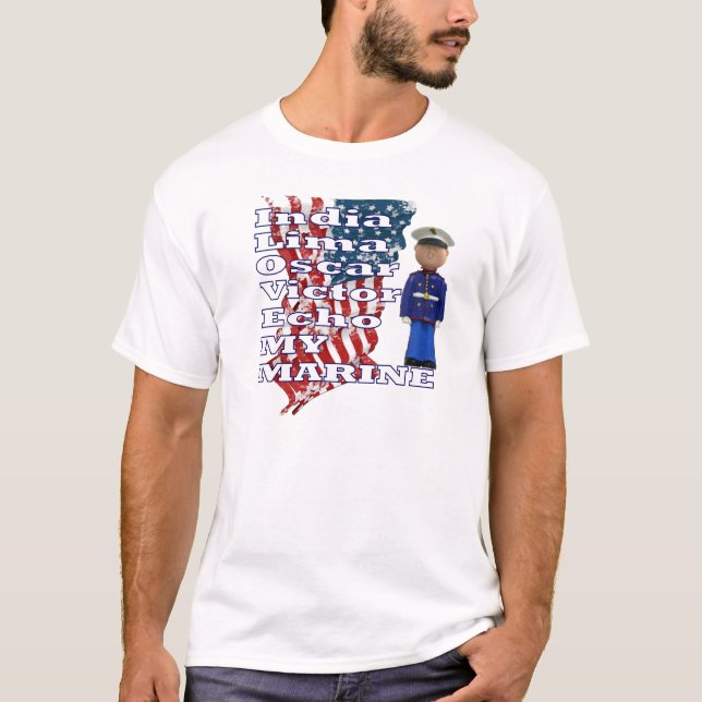 I LIEBE MEIN MARINE T - SHIRT (Vorderseite)