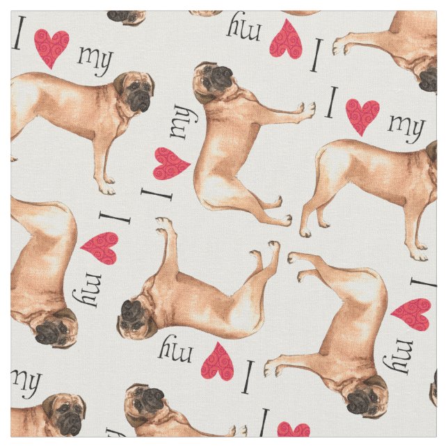 I Liebe mein Mastiff Stoff (Nahaufnahme)