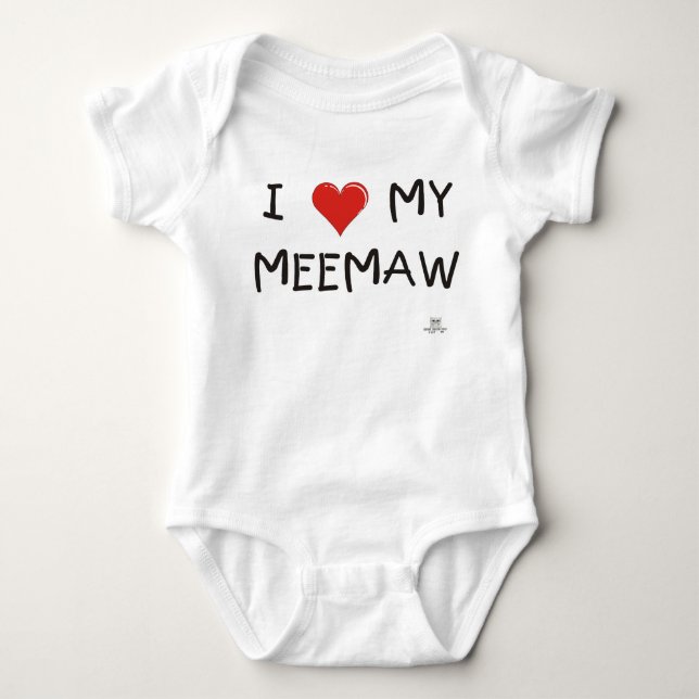 I LIEBE MEIN MEEMAW. Säuglings-Kriechpflanze Baby Strampler (Vorderseite)
