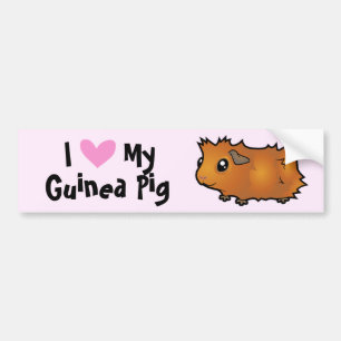 I Liebe mein Meerschweinchen (schäbig) Autoaufkleber