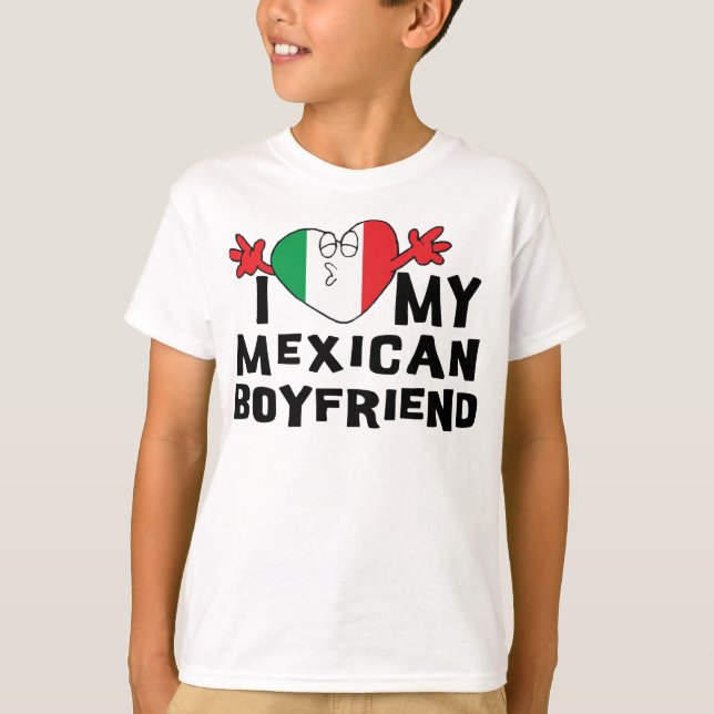 I Liebe mein mexikanischer Freund-Mädchen-T - T-Shirt (Vorderseite)