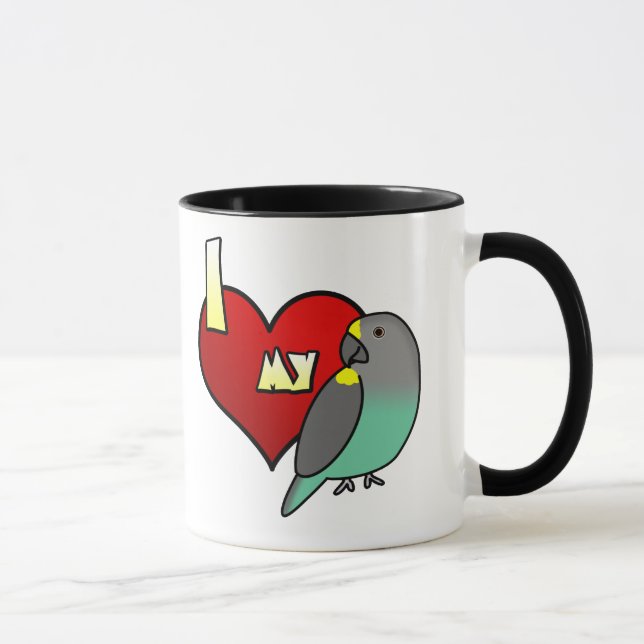 I Liebe mein Meyers Papagei Tasse (Rechts)