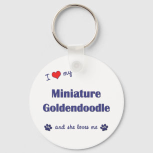 I Liebe mein MiniaturGoldendoodle (weiblicher Schlüsselanhänger