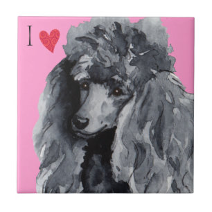 I Liebe mein Miniaturpudel Fliese