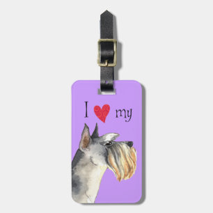I Liebe mein MiniaturSchnauzer Gepäckanhänger