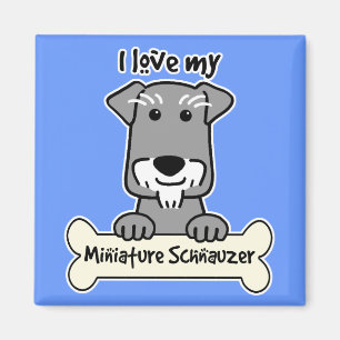 I Liebe mein MiniaturSchnauzer Magnet
