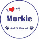 I Liebe mein Morkie (männlicher Hund) Fotoskulptur Ornament<br><div class="desc">Zeigen Sie der Welt, wie viel Sie Liebe Ihr Morkie (und dass das Gefühl! gegenseitig ist). Mit einem Herzen und zwei pawprints lasen die Wörter "mich Liebe mein Morkie und er Lieben ich". Dieser Entwurf ist speziell für einen männlichen Hund (er), wir haben auch die Varianten, die für einen weiblichen...</div>