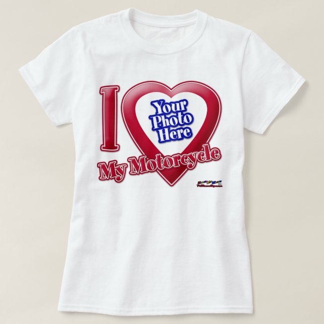 I Liebe mein Motorrad - Foto T-Shirt (Design vorne)