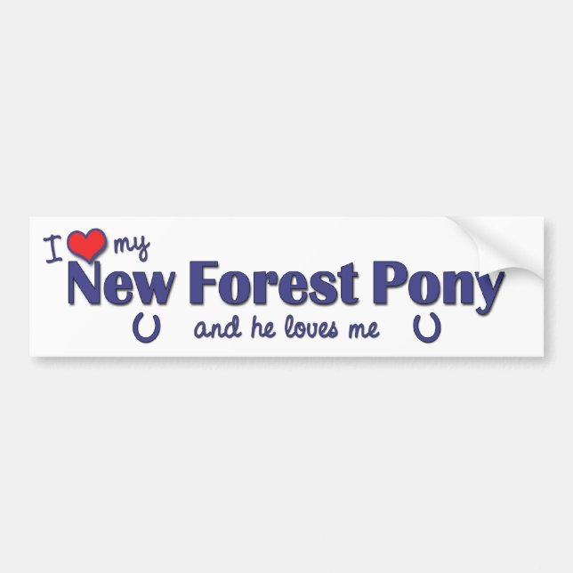 I Liebe mein neues Waldpony (männliches Pony) Autoaufkleber (Vorne)