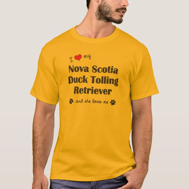 I Liebe mein Neuschottland-Enten-läutender T-Shirt (Vorderseite)