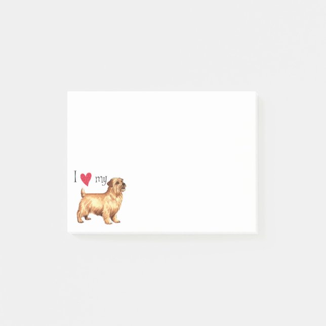 I Liebe mein Norfolk-Terrier Post-it Klebezettel (Vorderseite)