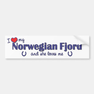 I Liebe mein norwegischer Fjord (weibliches Pferd) Autoaufkleber