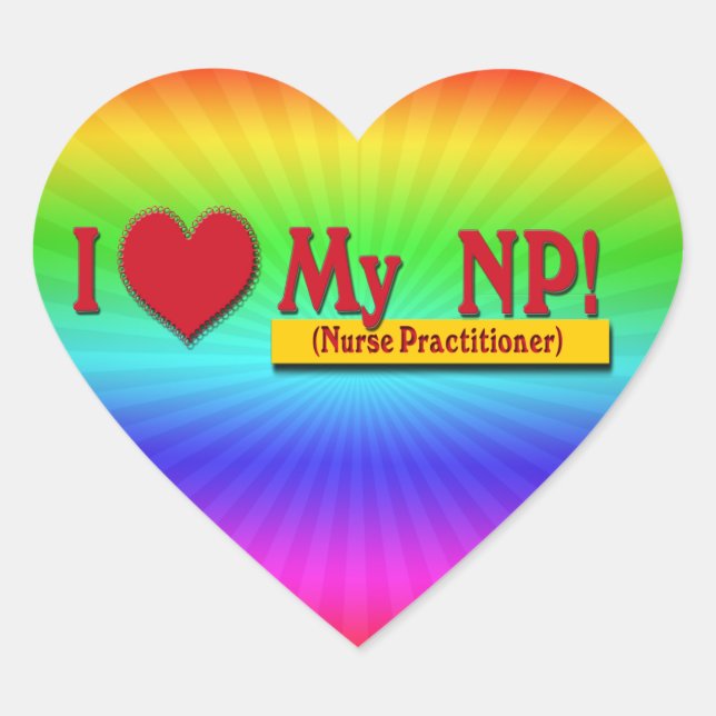 I LIEBE MEIN NP VALENTINE - Krankenpfleger Herz-Aufkleber (Vorderseite)