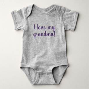 I Liebe Mein Oma Custom Lila Grau Baby Strampler
