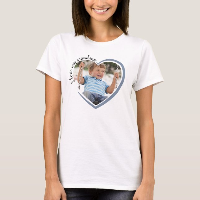I Liebe Mein Oma Herz Foto T - Shirt (Vorderseite)