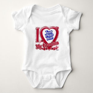 I Liebe Mein Oma - rotes Herz - Foto Baby Strampler