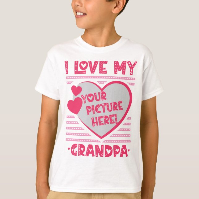 I Liebe Mein Opa Custom Opa Foto T - Shirt (Vorderseite)