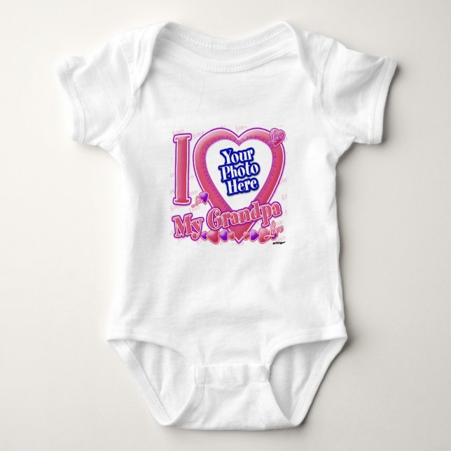 I Liebe Mein Opa rosa/lila - Foto Baby Strampler (Vorderseite)