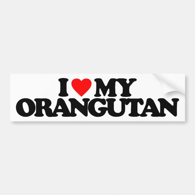 I LIEBE MEIN ORANG-UTAN AUTOAUFKLEBER (Vorne)