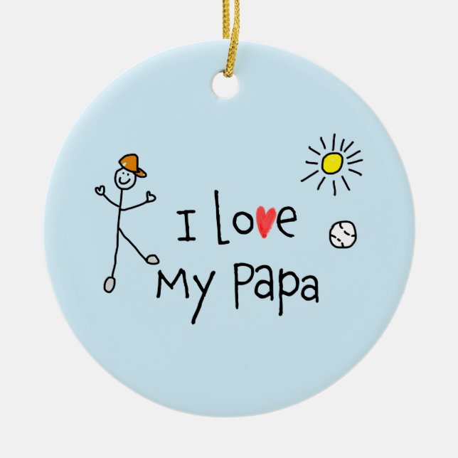 I Liebe Mein Papa-Foto Keramik Ornament (Vorne)