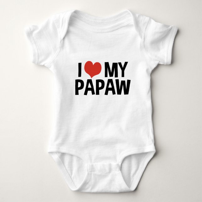 I Liebe Mein Papaw Baby Strampler (Vorderseite)