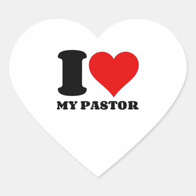 I LIEBE MEIN PASTOR Herz-Aufkleber (Vorderseite)
