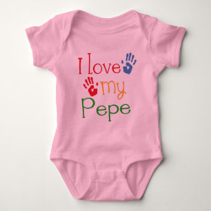 I Liebe Mein Pepe (Handdrucke) Baby Strampler