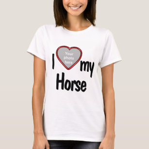 I Liebe Mein Pferd - Niedlicher herzenförmiger Fot T-Shirt